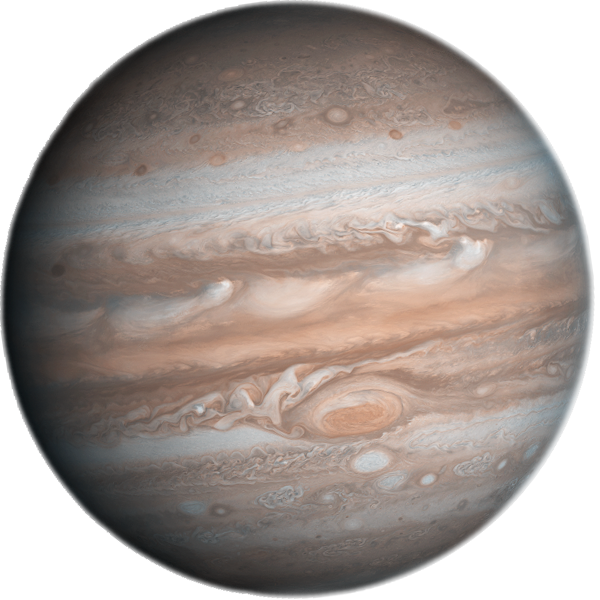 the planet Jupiter, very detailed, transparent background